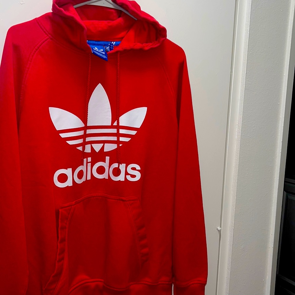 Red AdiDas hoodie large